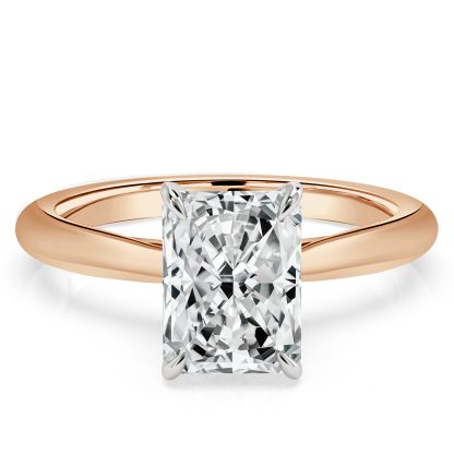 Radiant cut engagement ring