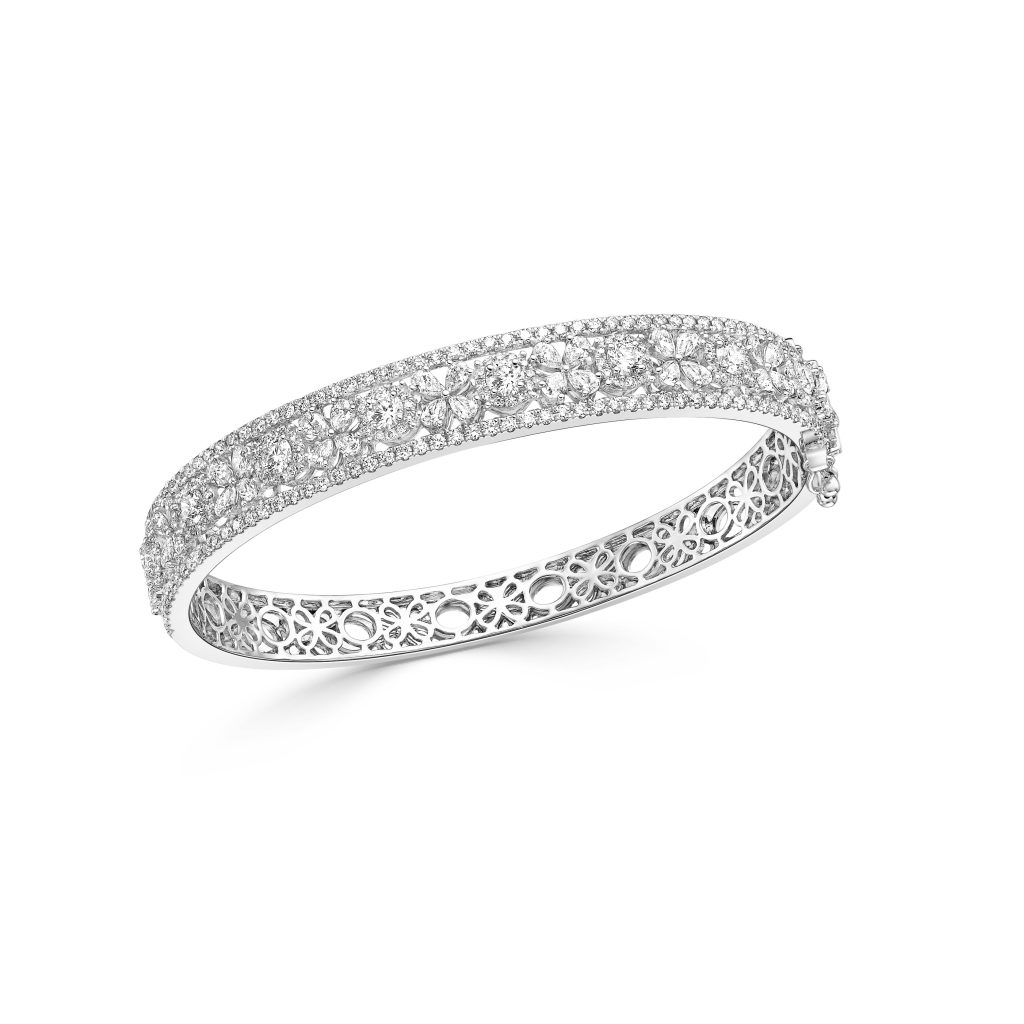 Round And Pear Diamond Bangle
