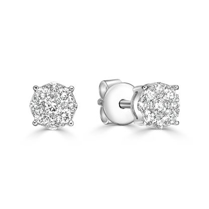 Round Diamond Stud Earrings