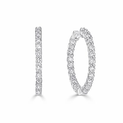 Round Diamond Hoop Earrings