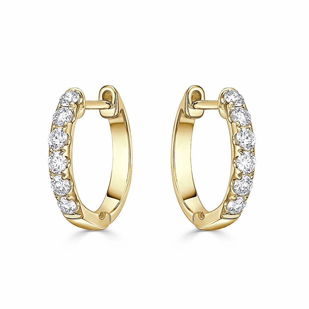 Round Diamond Hoop Earrings