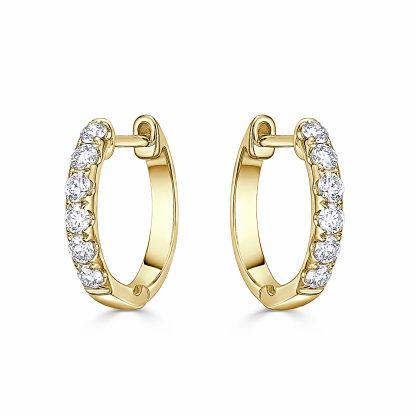 Round Diamond Hoop Earrings