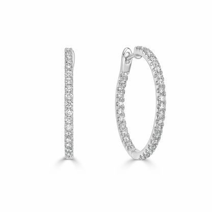 Round Diamond Hoop Earrings