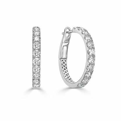 Round Diamond Hoop Earrings