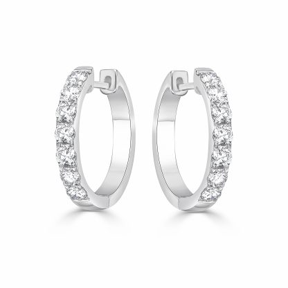Round Diamond Hoop Earrings