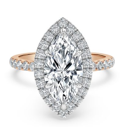 Marquise Diamond Engagement Ring with Halo