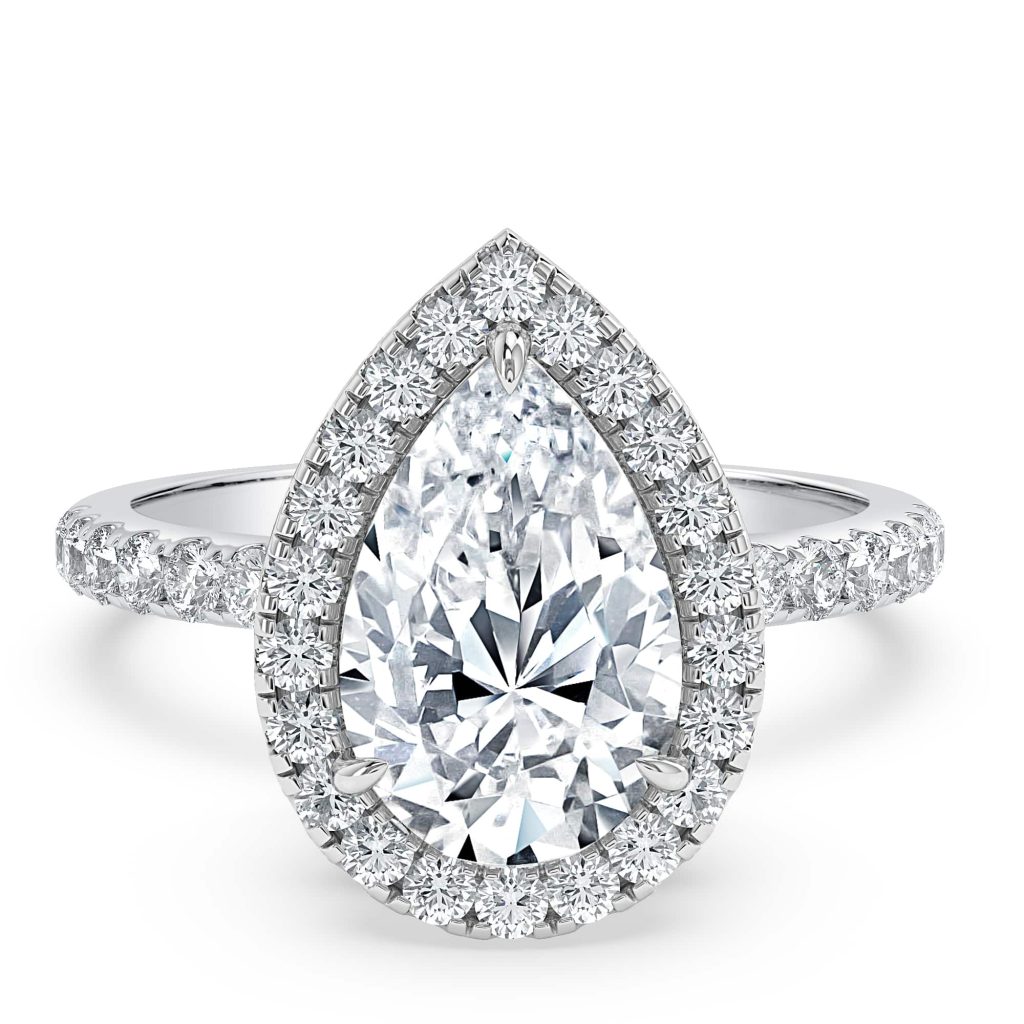 Pear Diamond Engagement Ring with Halo