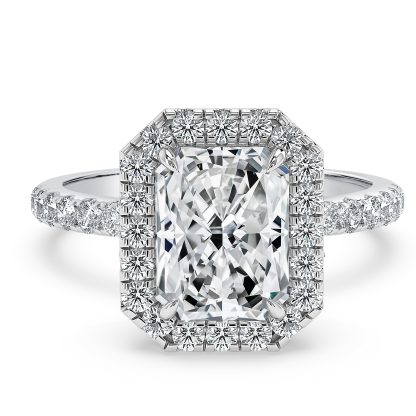 Radiant Diamond Engagement Ring with Halo