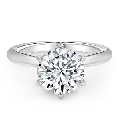 Round Diamond Engagement Ring with Hidden Halo