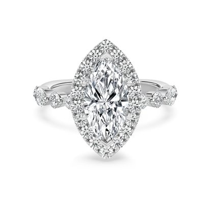 Marquise Diamond Engagement Ring with Halo