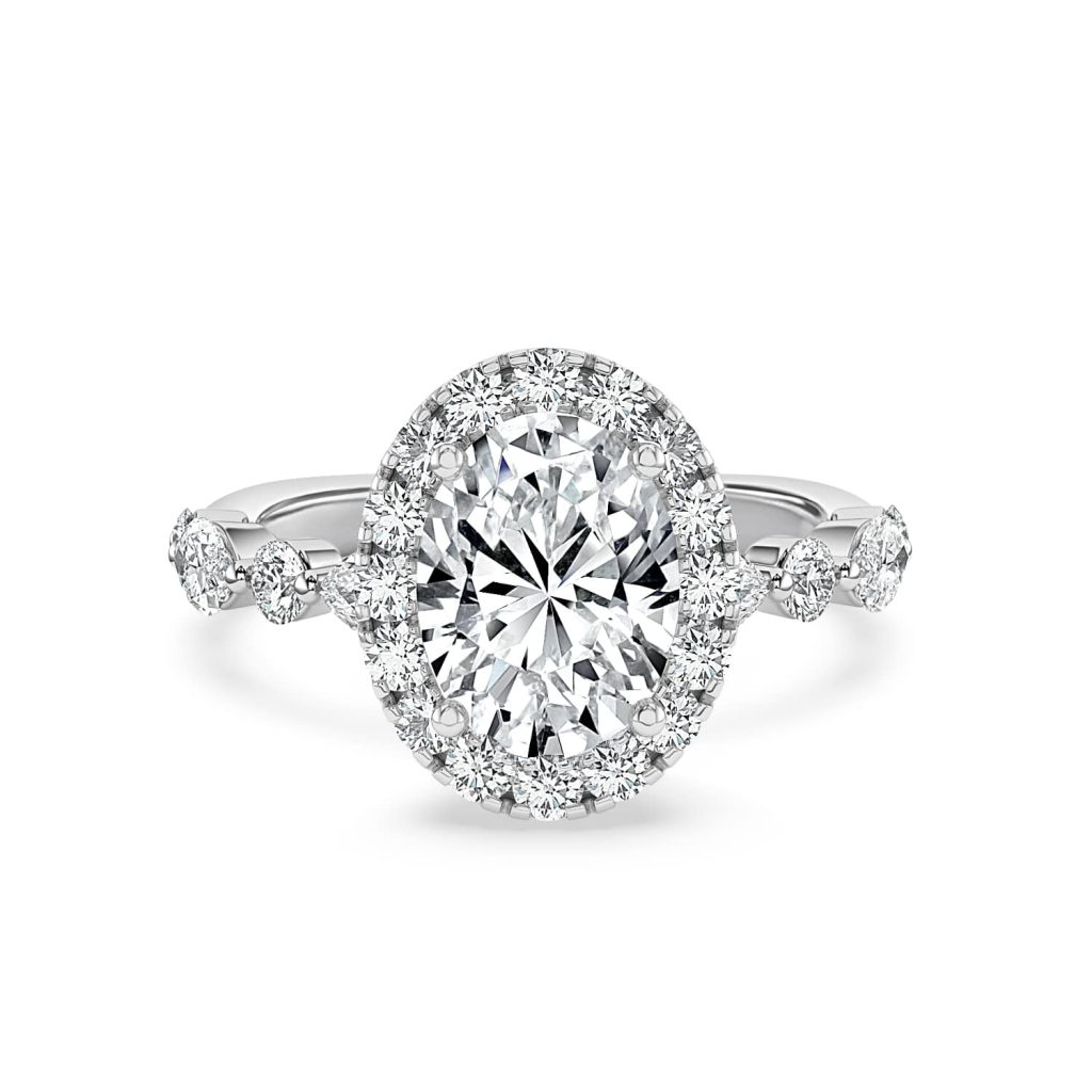 Oval Diamond Engagement Ring with Halo