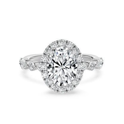 Oval Diamond Engagement Ring with Halo