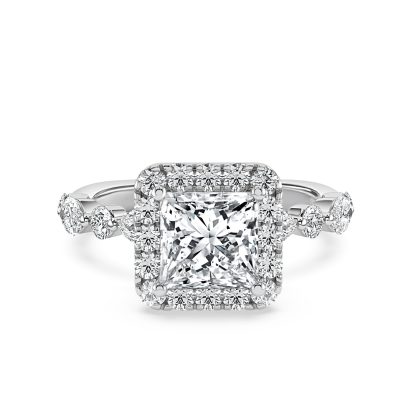 Princess Diamond Engagement Ring with Halo