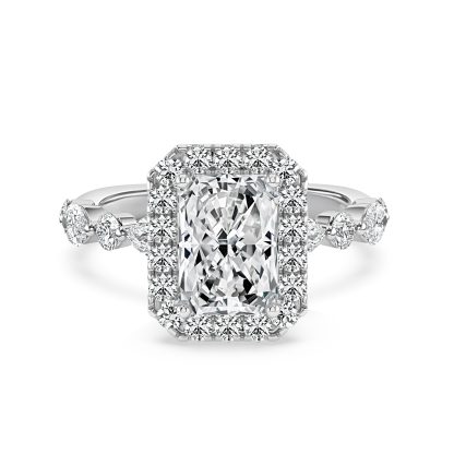 Radiant Diamond Engagement Ring with Halo