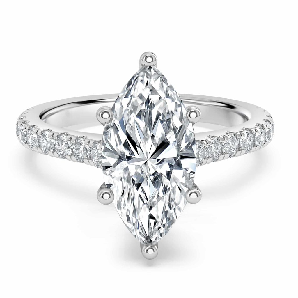 Marquise Diamond Engagement Ring with Halo