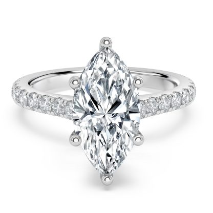 Marquise Diamond Engagement Ring with Halo