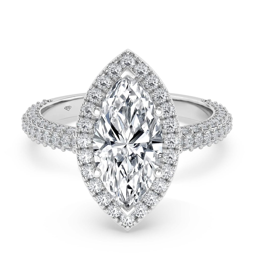 Marquise Diamond Engagement Ring with Halo