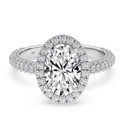 Oval Diamond Engagement Ring with Halo