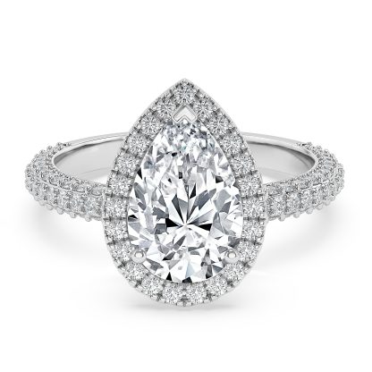 Pear Diamond Engagement Ring with Halo