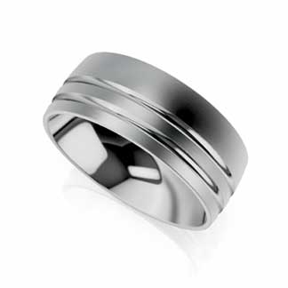 Mens White Gold wedding band