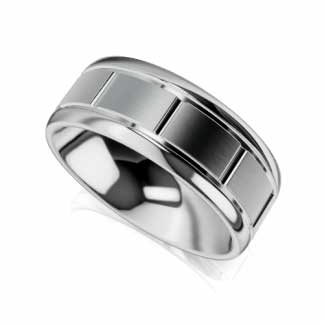 Mens White Gold wedding band