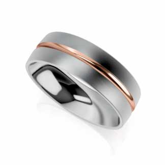 Mens two tone wedding band