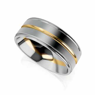 Mens Two tone wedding band
