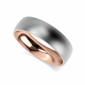 Mens two tone wedding band