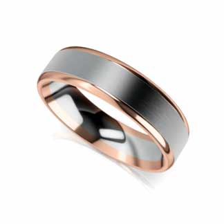 Mens Two tone wedding band