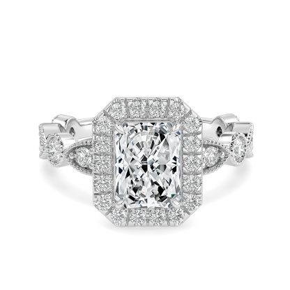 Radient Diamond Engagement Ring with Halo