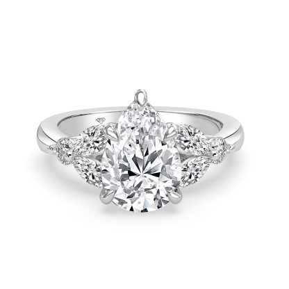 Pear Diamond Engagement Ring Trilogy