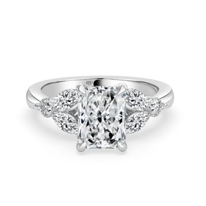 Radiant Diamond Engagement Ring Trilogy