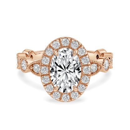 Oval Diamond Engagement Ring with Halo