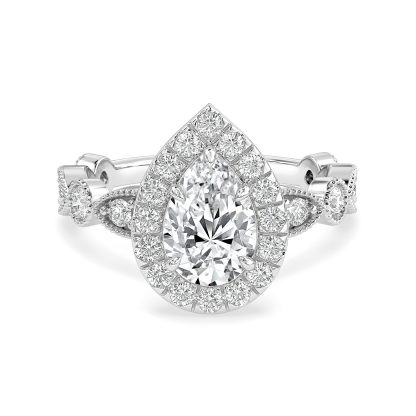 Pear Diamond Engagement Ring with Halo