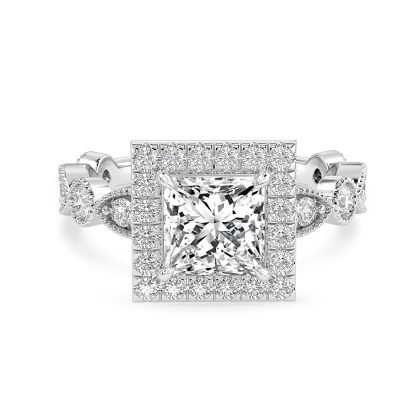 Princess Diamond Engagement Ring with Halo