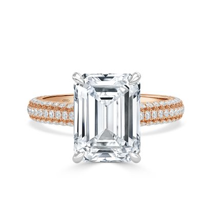 Emerald cut engagement ring