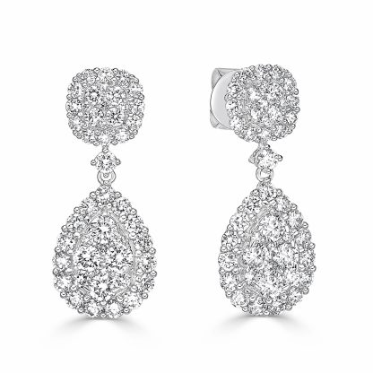 Round Diamond Drop Earrings