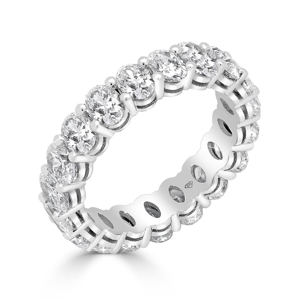 Oval Diamond Wedding Band