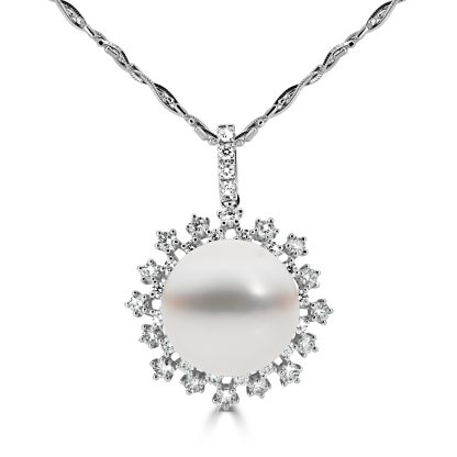 Pearl and diamond necklace