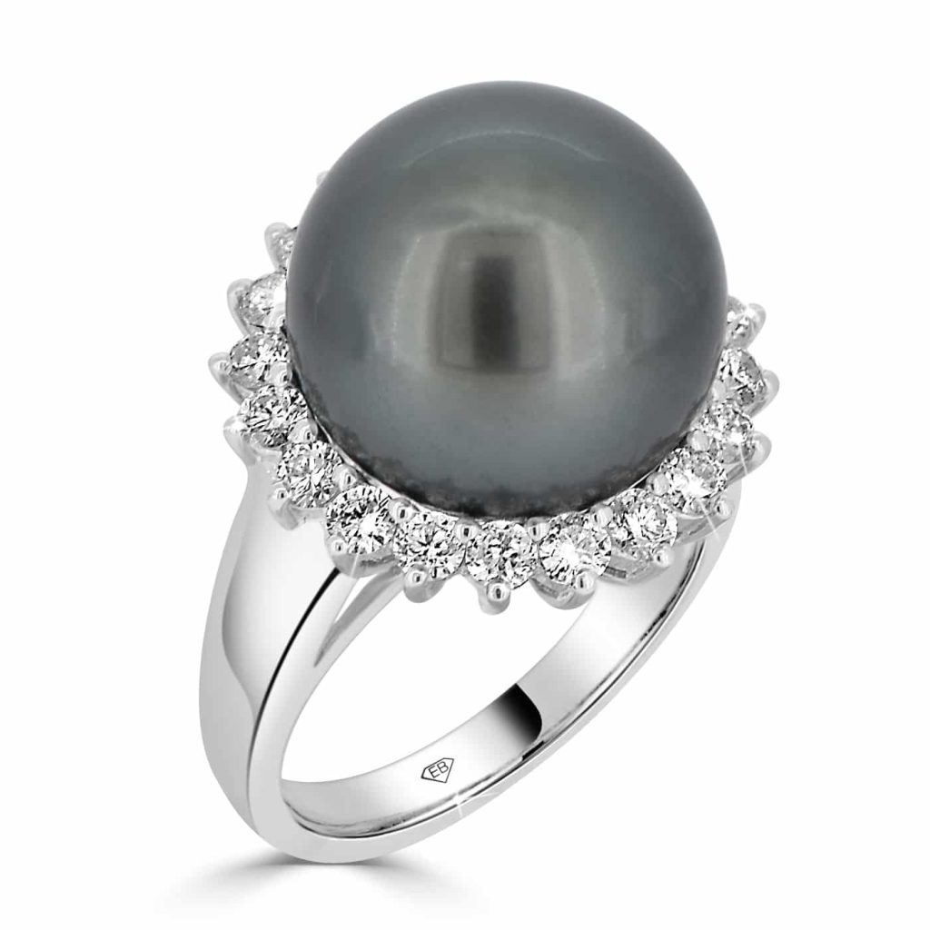 Tahitian Single Halo Set Claws Setting