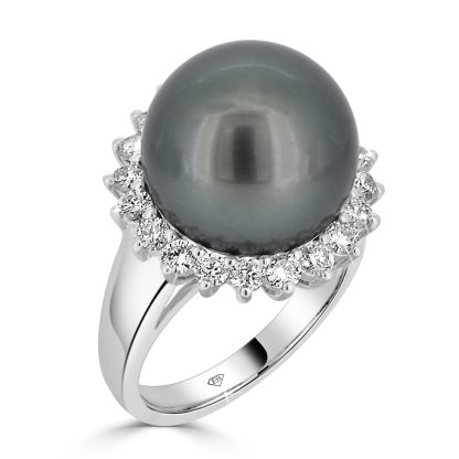 Tahitian Single Halo Set Claws Setting