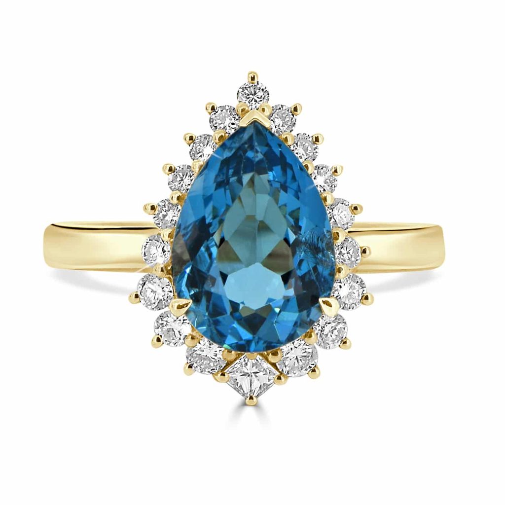 topaz ring with halo diamonds