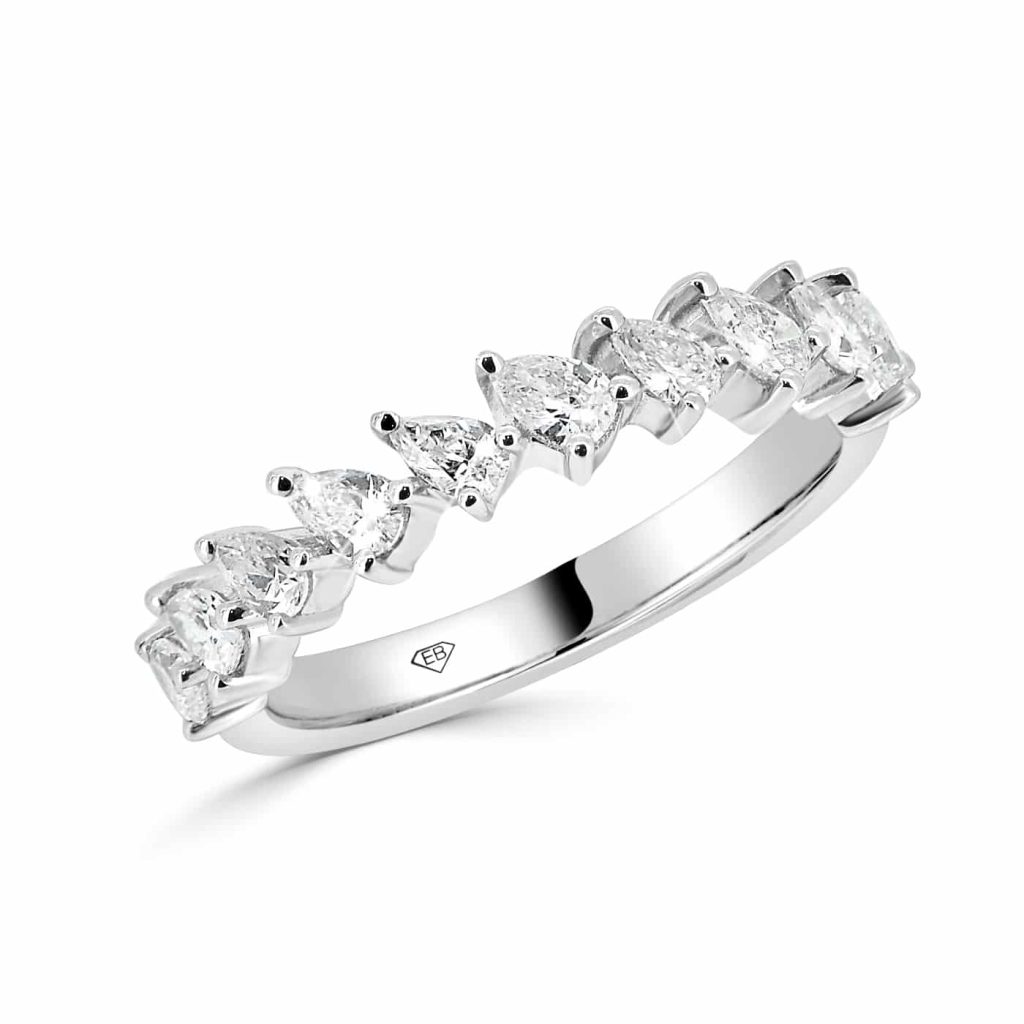 Pear Diamond Wedding Band