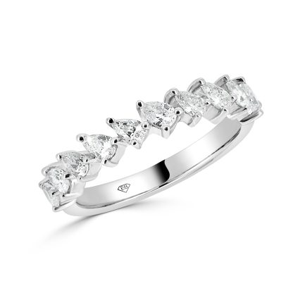 Pear Diamond Wedding Band
