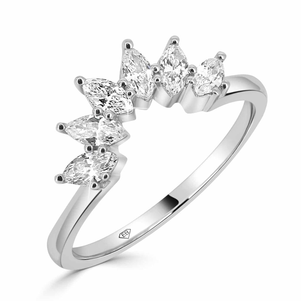 Marquise Diamond Wedding Band