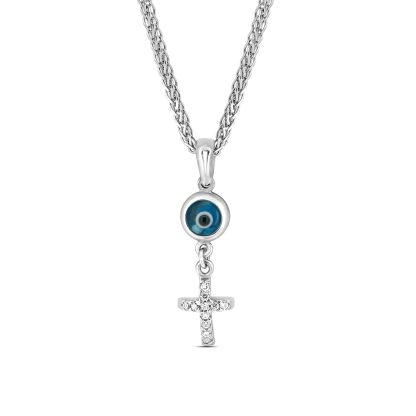 Evil Eye and Cross Pendant