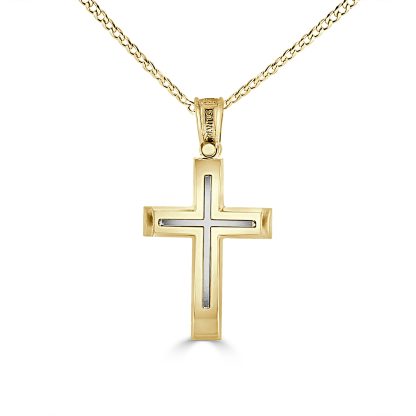 Two Tone Gold Cross