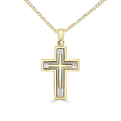 Two Tone Gold Cross