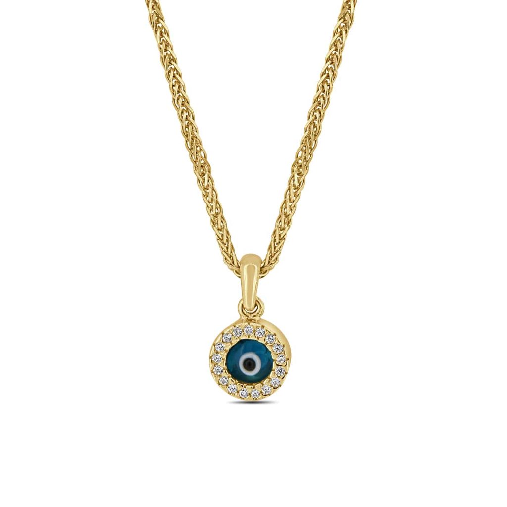 Evil Eye CZ Circular Pendant