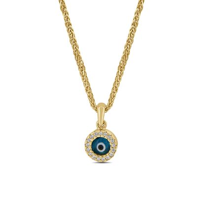 Evil Eye CZ Circular Pendant